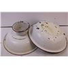 Image 4 : set of 4 white metal washing bowls