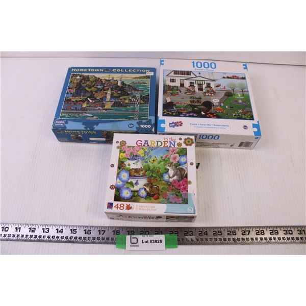 3 puzzles-(1 kids puzzle, 2 scenic puzzles x 1000pce)