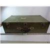 Image 1 : Vintage Metal Military Green Suitcase