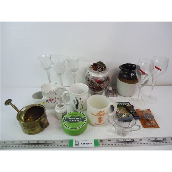 Glassware,Mugs,Potpourri,Tin and Misc. Items