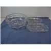 Image 2 : (3) Pieces of Glassware-Serving Bowl and (2) Condiment Trays