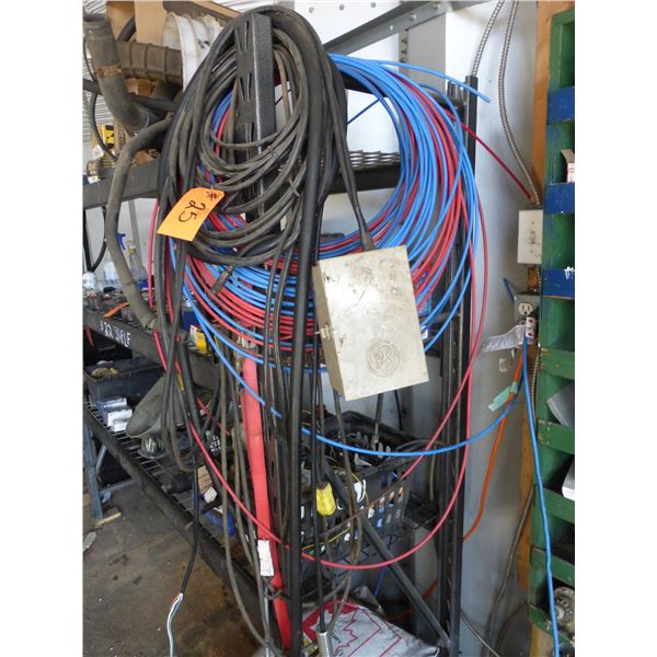Qty of cords, air line hose, hoses and misc.