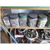 Image 7 : Wood bolt bin c/w contents, qty of nuts, screws, bolts and misc.