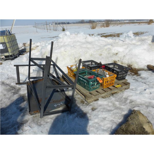 Metal shelving, qty of misc. paint, cleaners