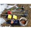 Image 1 : Shovel, rake, pitch fork, lights, post hole digger and heater