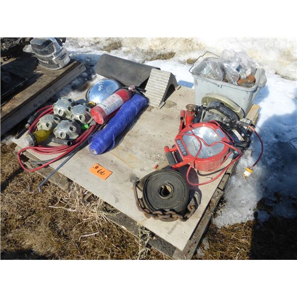 4- Hub caps, washer hose, mirror and strap and light