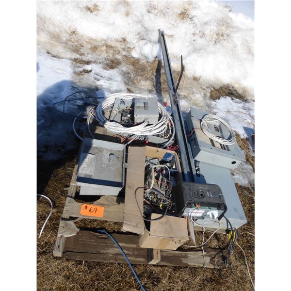 Pallet of misc., electrical parts