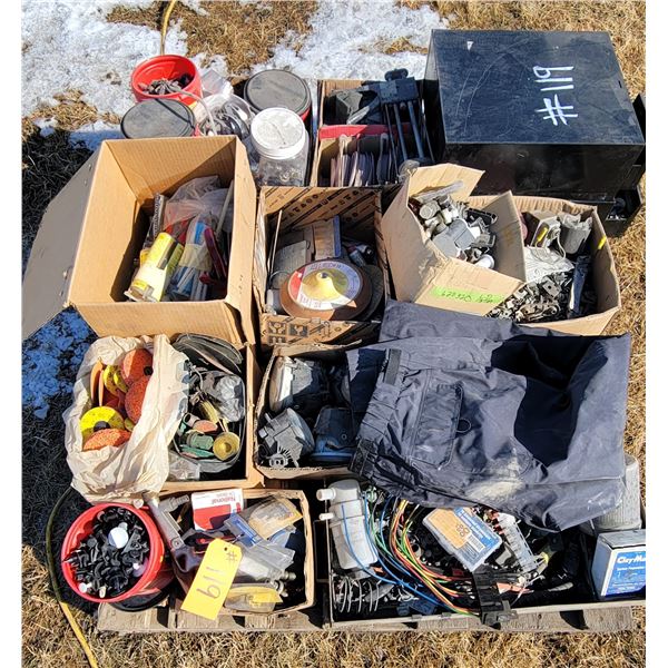 Body clips, screws, sandpaper, fillers, bonders and light bulbs