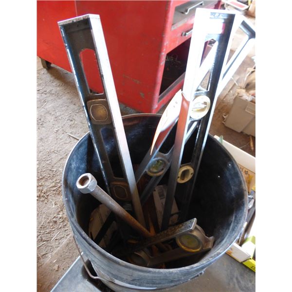 Pail of levels and misc.