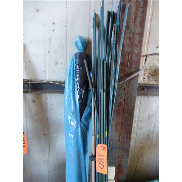 Plant stakes, roll of black poly