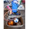 Image 1 : Basket hoop, badminton rackets, balls, kids toys etc.