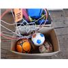 Image 3 : Basket hoop, badminton rackets, balls, kids toys etc.