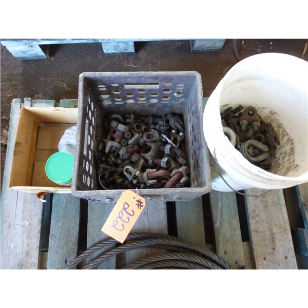 Various cable clamps & roll of new cable