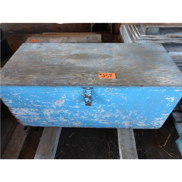 Blue wooden storage box