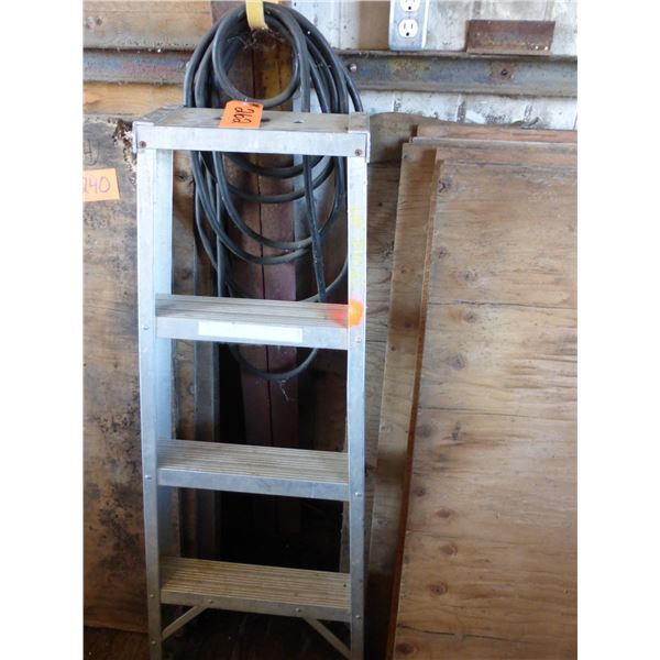 4' Allum. step ladder and roll of power cord