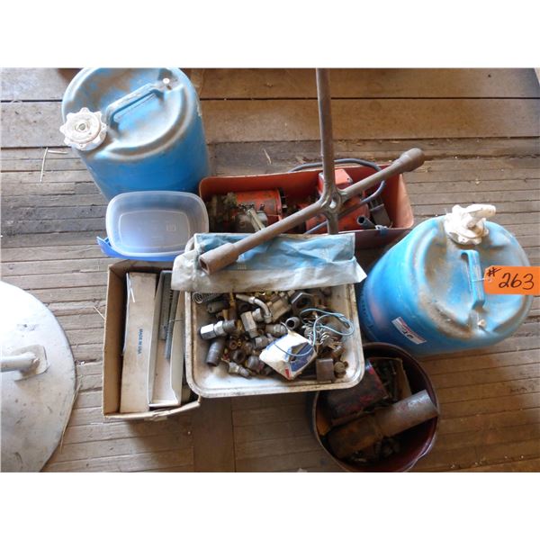 Qty of bolts, hyd. fittings, 2- generators, staples and misc.