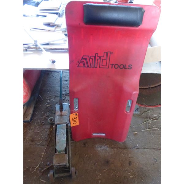 Mechanics creeper and floor jack