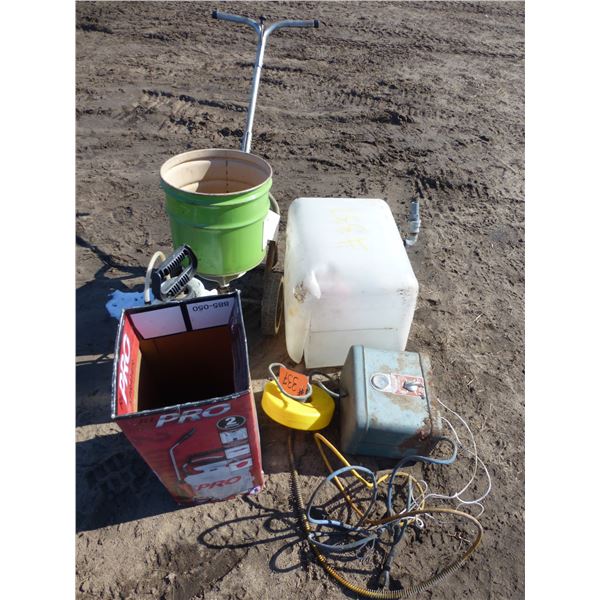 Elec. Fencer, Spreader, water de-icer and sprayer