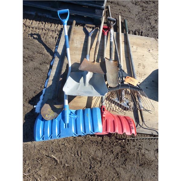 2- rakes and 6- shovels