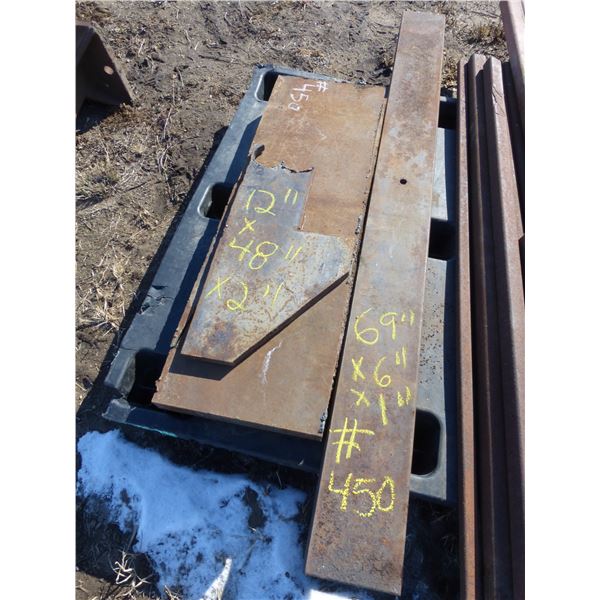 6" x 69" x 1" plate and 2- 12" x 48" x 2" plates