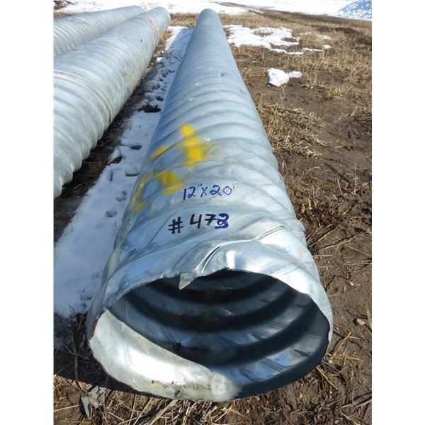 12" x 20' culvert, A new one is Approx. $448 for 12" x 20'