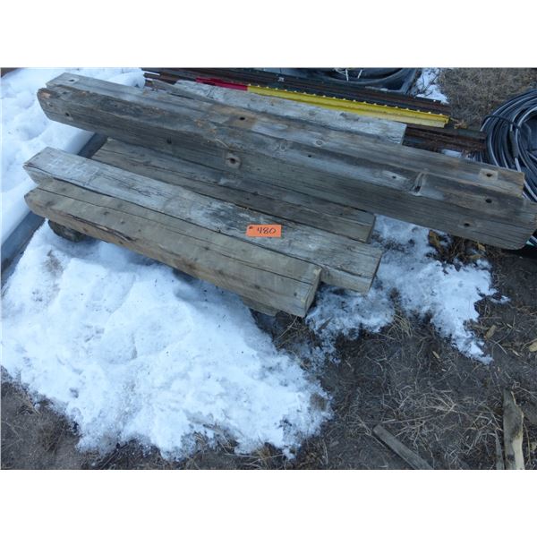 Misc. wood skids, Approx. 13- metal & post