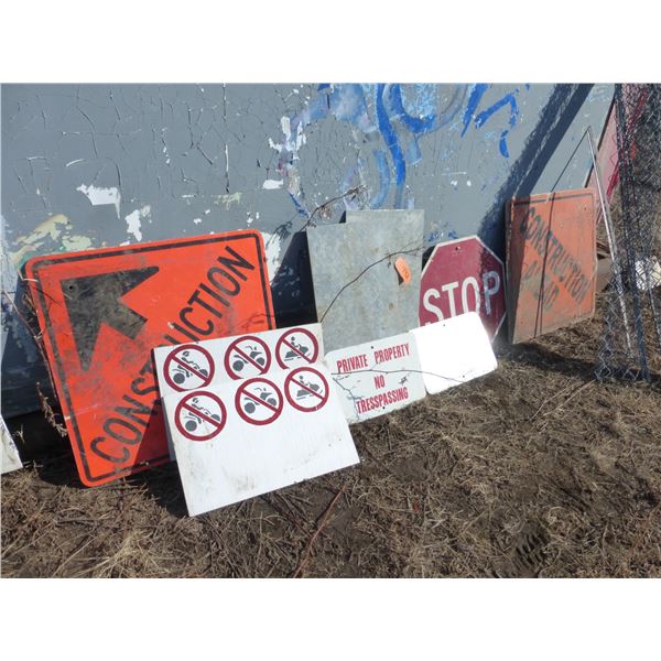 Various construction signs