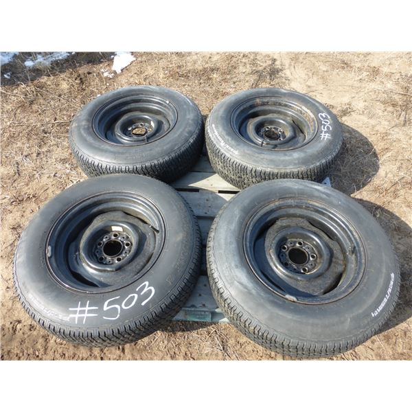 4- P205/75R15 tires & rims (which fit the 87 Jeep)