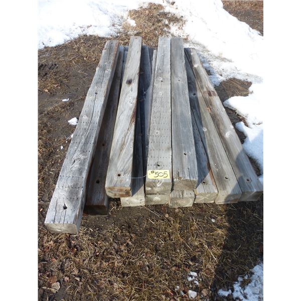 Approx. 12 7' x 5" x 5" of wood and qty of 2x4's & 2x8's, 8' lengths