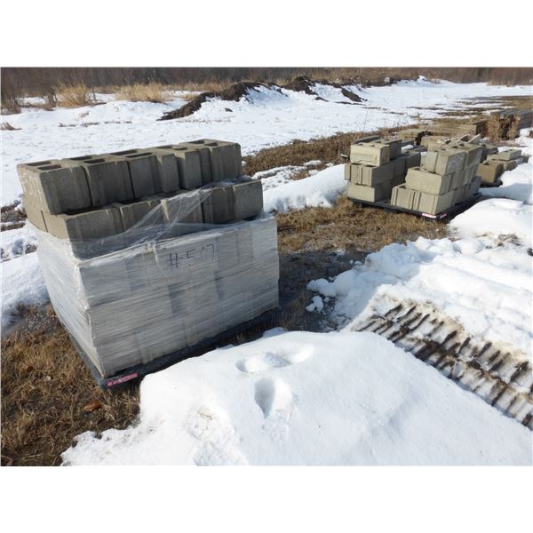 3- Pallets of concrete blocks