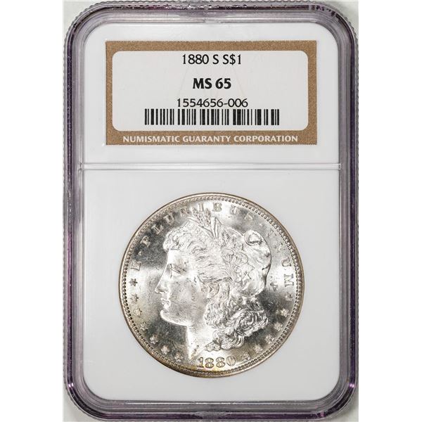 1880-S $1 Morgan Silver Dollar Coin NGC MS65