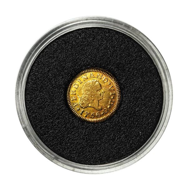 1756 Spain 1/2 Escudo Ferdinand VI Gold Coin