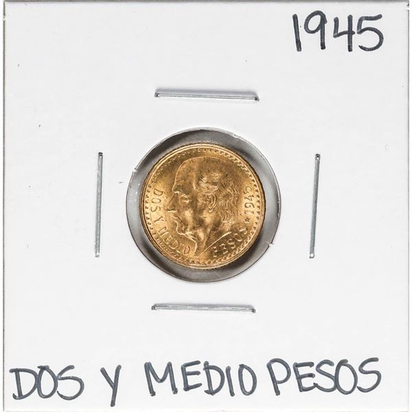 1945 Mexico Dos Y Medio Pesos Gold Coin