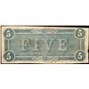 Image 2 : 1864 $5 Confederate States of America Note