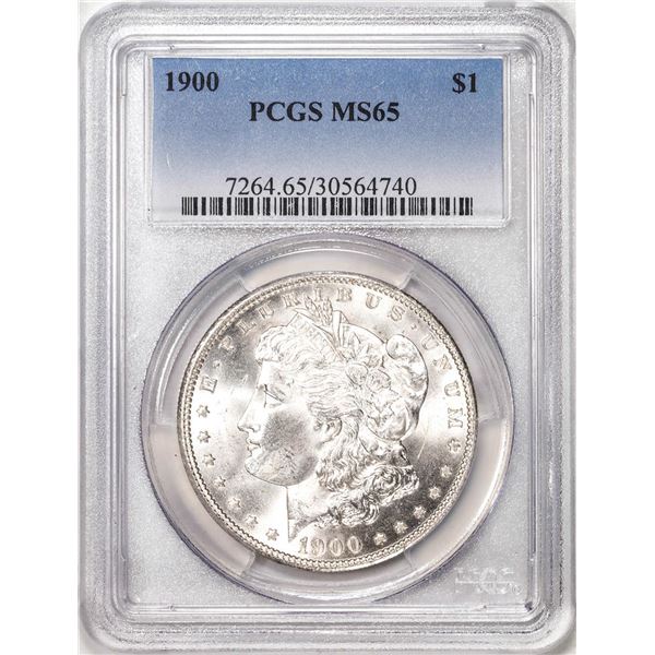 1900 $1 Morgan Silver Dollar Coin PCGS MS65