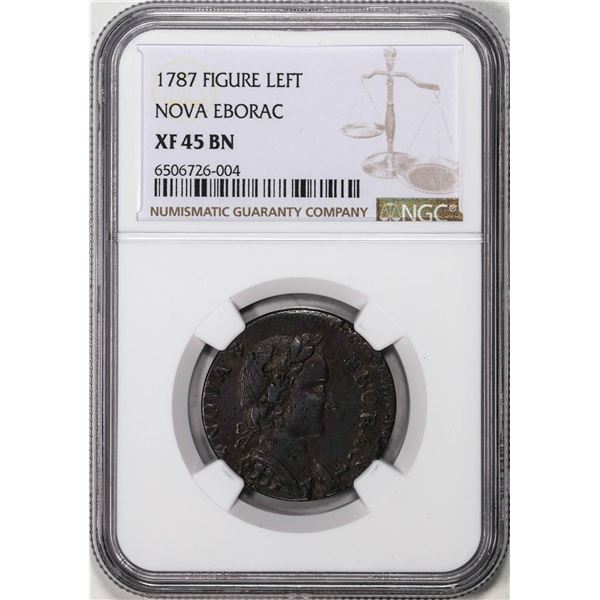 1787 Figure Left Nova Eborac Colonial 1/2P Coin NGC XF45BN