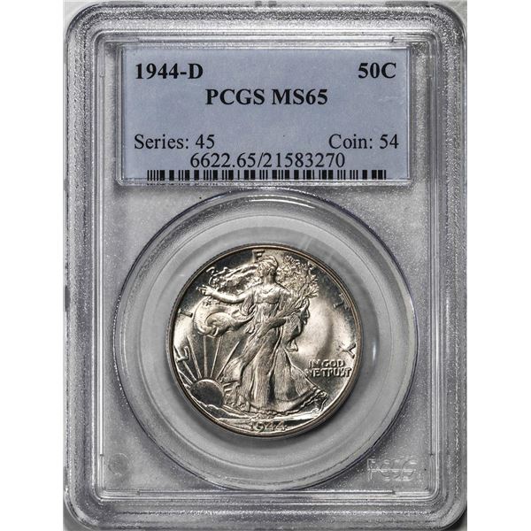 1944-D Walking Liberty Half Dollar Coin PCGS MS65