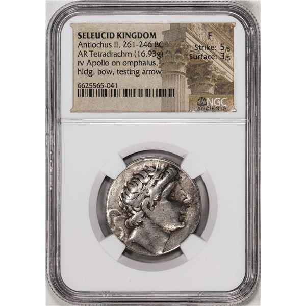 261-246 BC Seleucid Kingdom Antiochus II AR Tetradrachm Ancient Coin NGC F