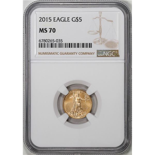 2015 $5 American Gold Eagle Coin NGC MS70