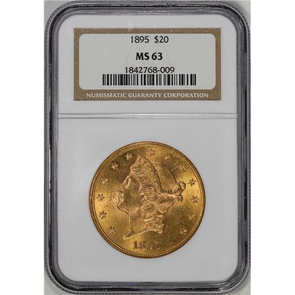 1895 $20 Liberty Head Double Eagle Gold Coin NGC MS63