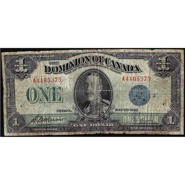 1923 $1 Dominion of Canada Note