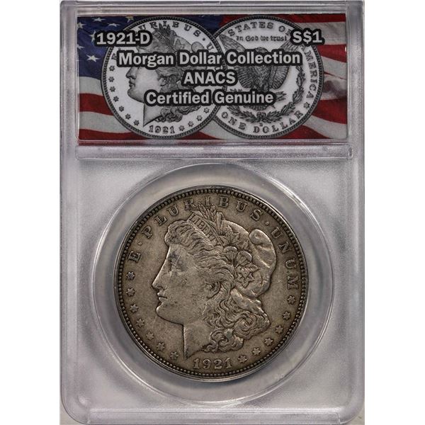 1921-D $1 Morgan Silver Dollar Coin ANACS Genuine