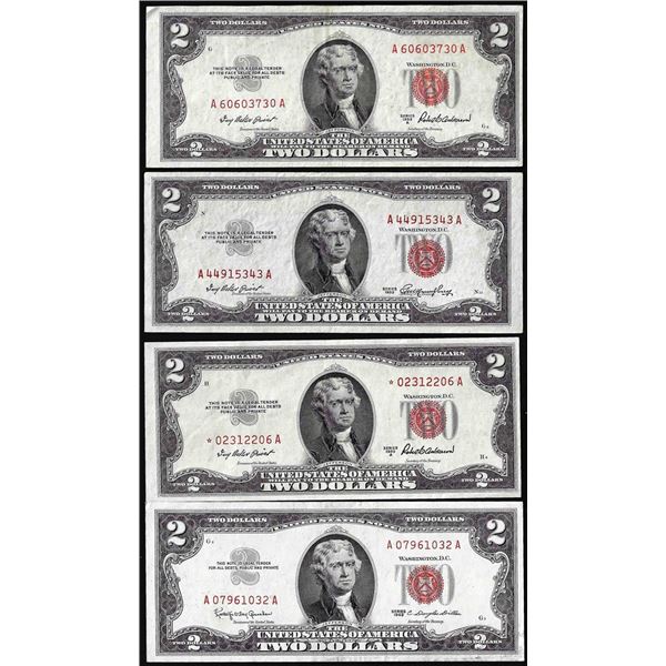 Lot of (4) 1953/1963 $2 Legal Tender Notes