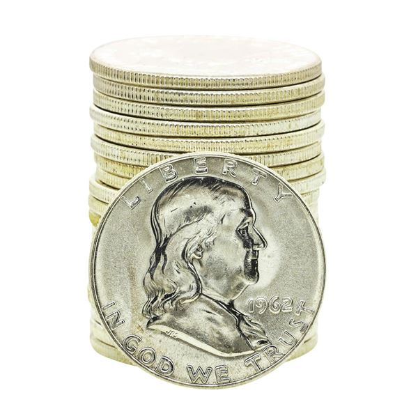 Roll of (20) Brilliant Uncirculated 1962-D Franklin Half Dollar Coins