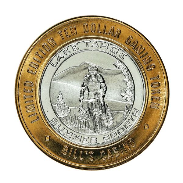 .999 Silver Bill's Casino Lake Tahoe, Nevada $10 Casino Gaming Token Limited Edition