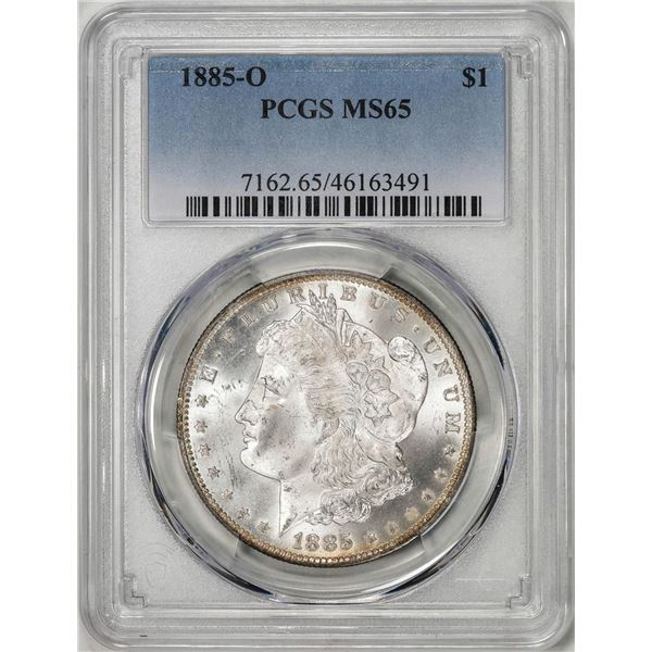 1885-O $1 Morgan Silver Dollar Coin PCGS MS65