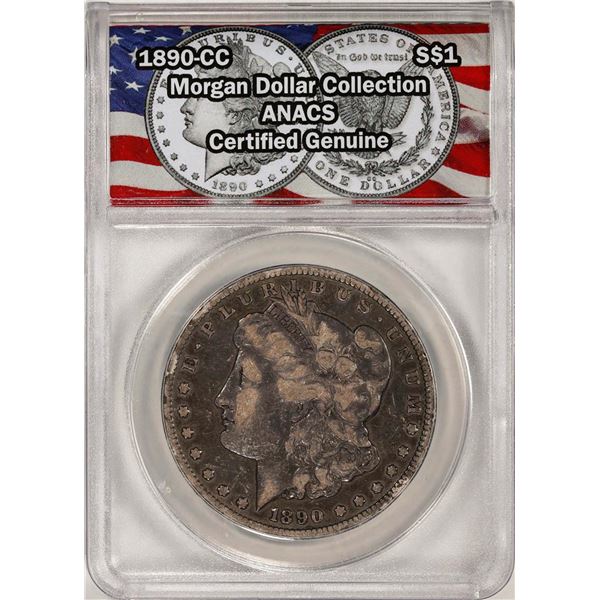 1890-CC $1 Morgan Silver Dollar Coin ANACS Certified Genuine