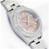 Image 3 : Rolex Ladies Stainless Steel Salmon Arabic Diamond Datejust Wristwatch