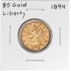 Image 1 : 1894 $5 Liberty Head Half Eagle Gold Coin