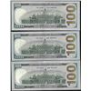 Image 2 : Lot of (3) 2009A $100 Federal Reserve STAR Notes